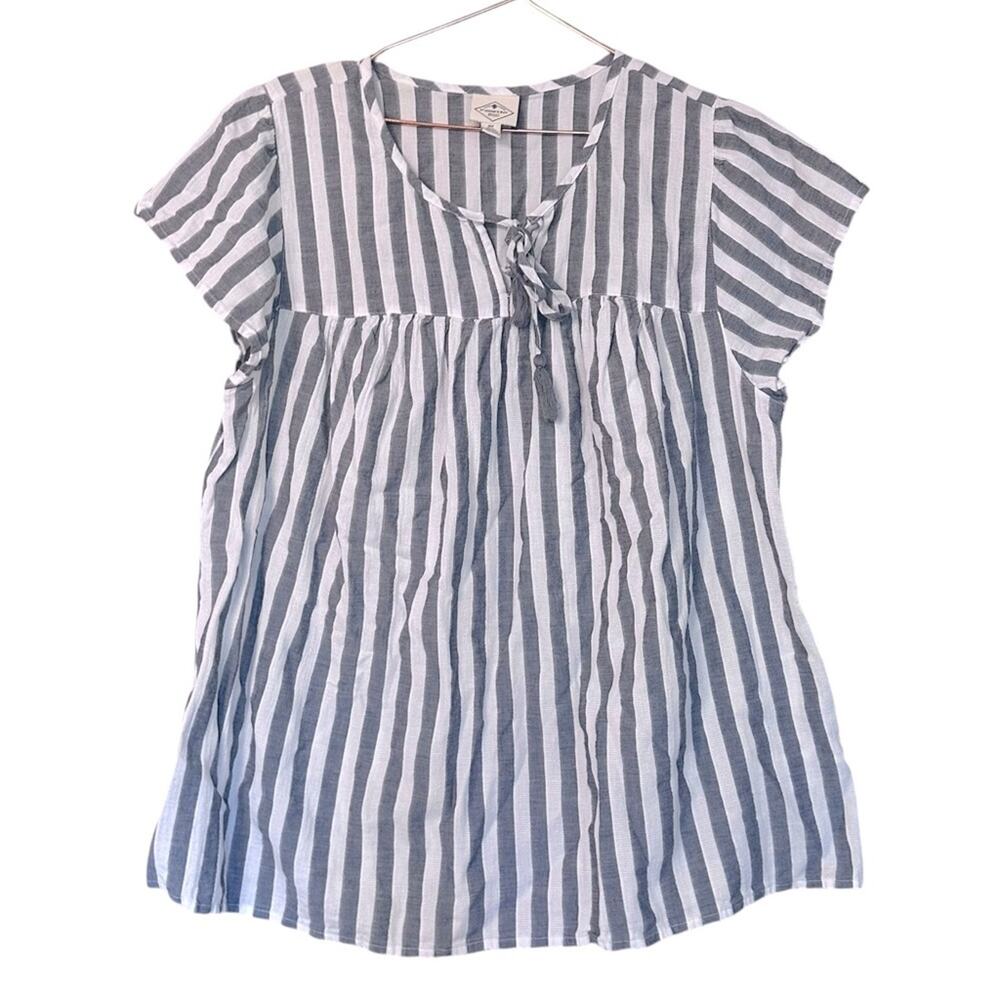 St. John's bay gray striped tassel Top size 0X